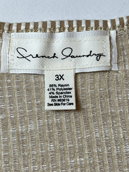French Laundry label showing 3X and 55% rayon, 41% polyester, 4% spandex