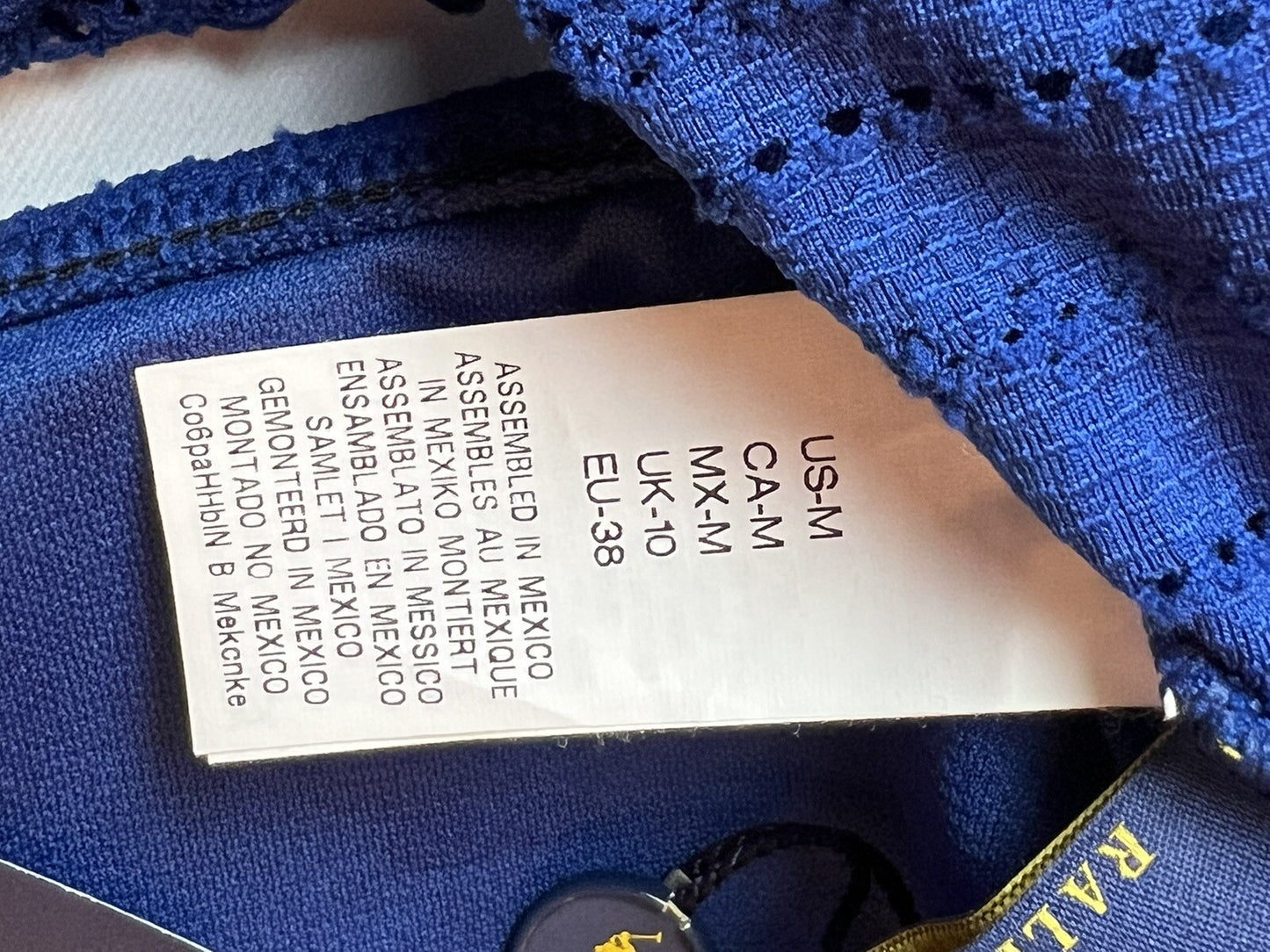 $88 POLO RALPH LAUREN SWIM Bikini TOP CROCHET RUFFLE SIZE M    (B.01)