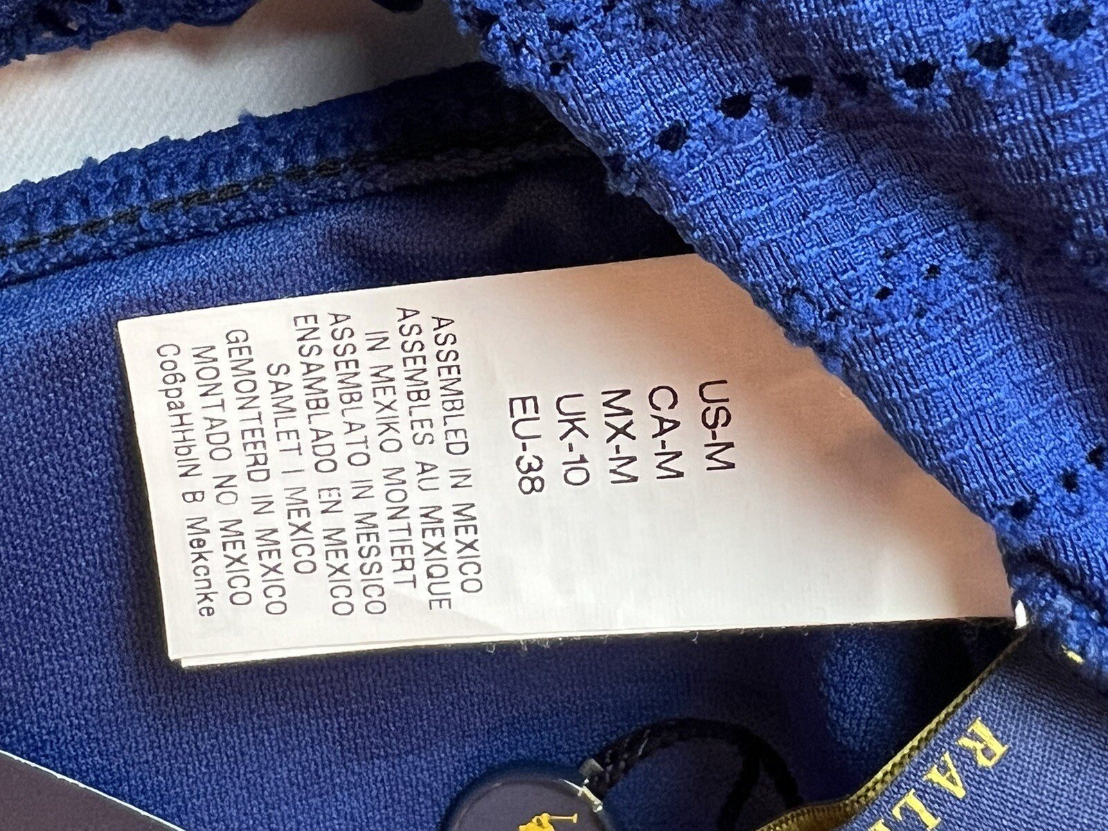 $88 POLO RALPH LAUREN SWIM Bikini TOP CROCHET RUFFLE SIZE M    (B.01)