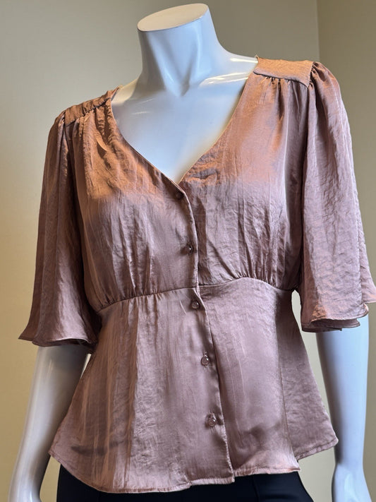 Charmed Hearts Women's Satin Blouse Size L.        (B.167)