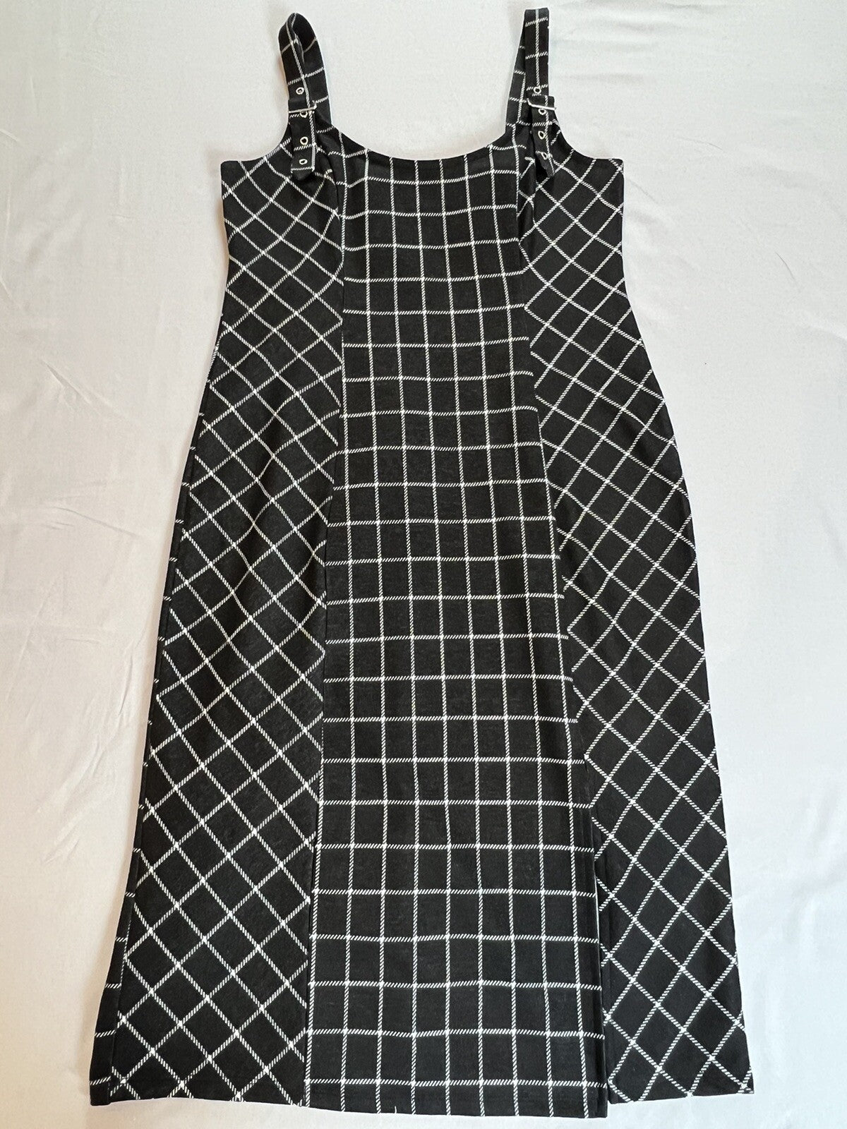 AUW Women’s Plaid Black White Dress Sz L