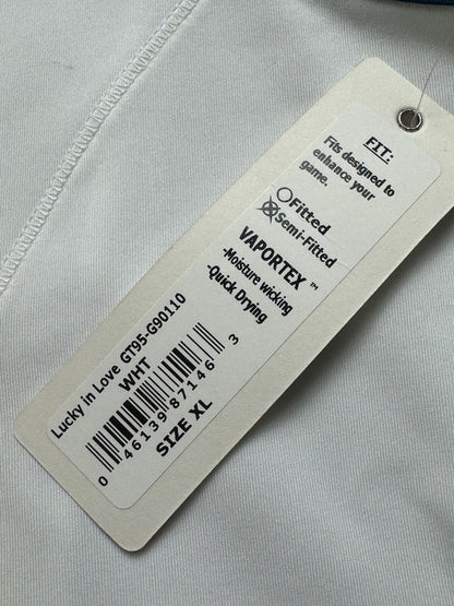 Lucky In Love Women’s Top Sleeveless Tennis Golf Shirt Sz XL.     (B.80)
