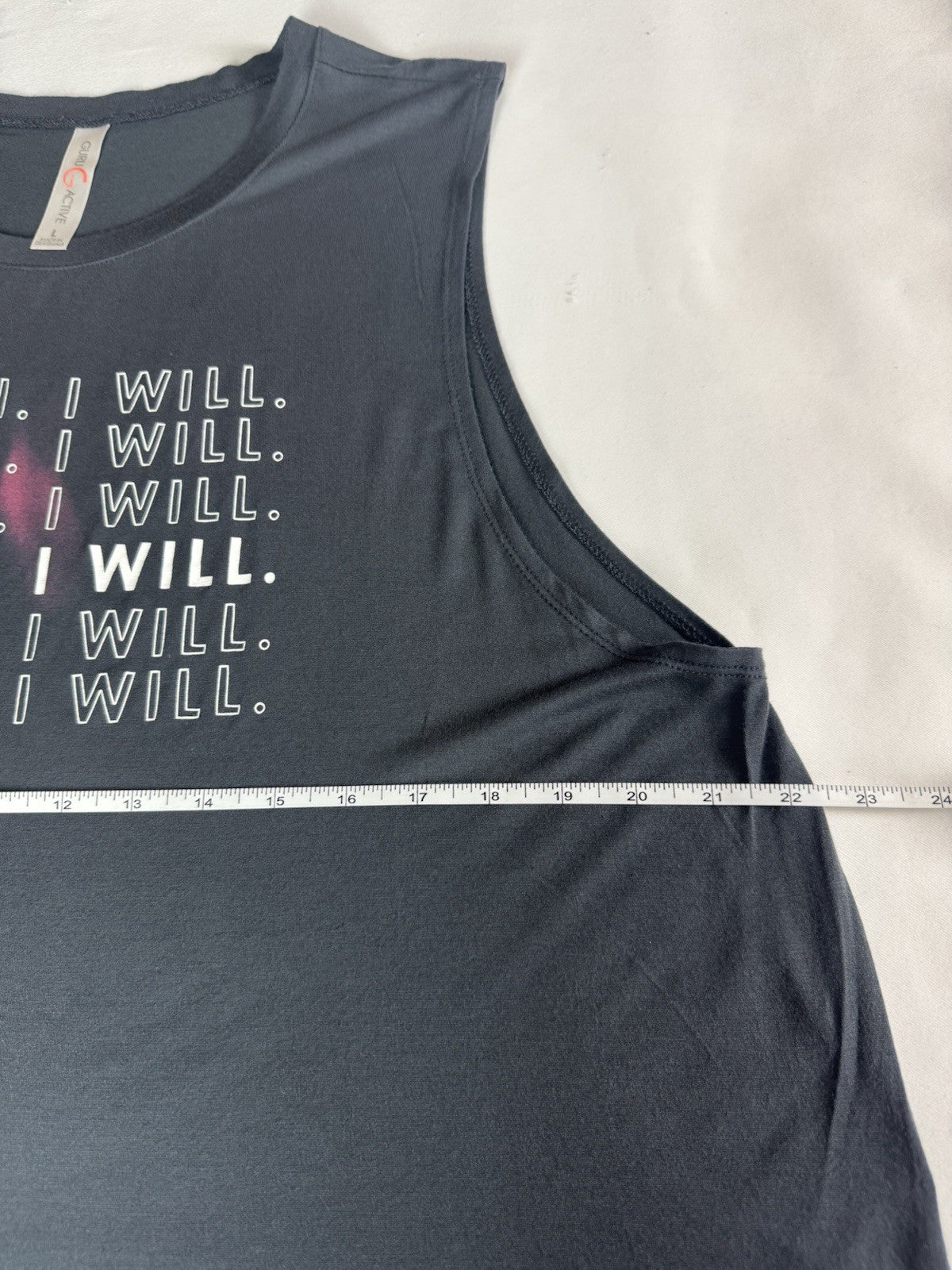 Guru Active Women’s Athletic I Can I Will Logo Tank Top Sz L   (B.187)