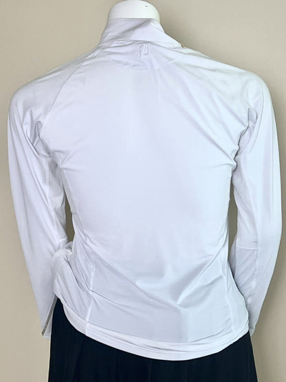 FJ FootJoy Women's Golf White Sweatshirt Long Sleeves Sz L.    (B.49)