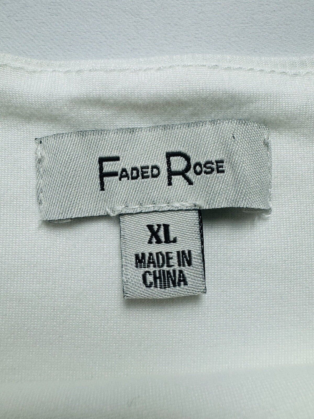 Faded Rose Spaghetti Strap White Dress Sz XL  (B.107)