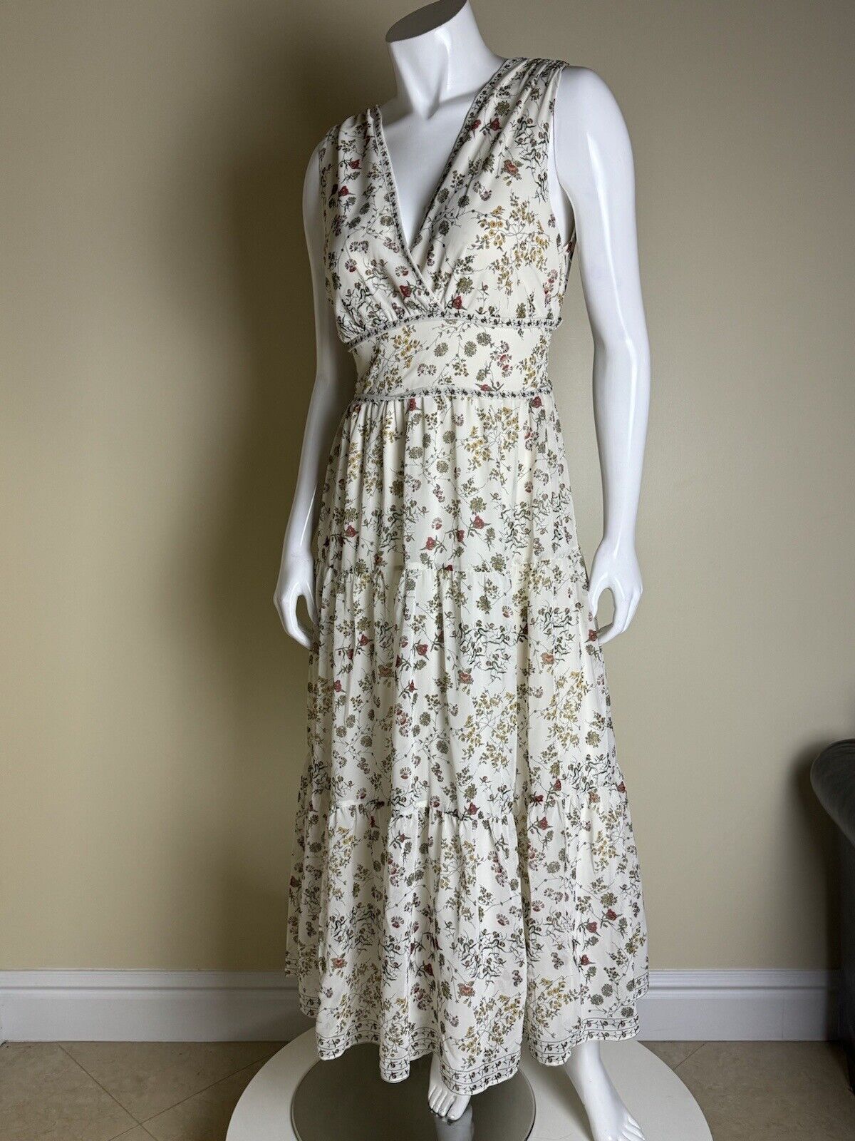 Max Studio Blush Floral Maxi Dress Sz M