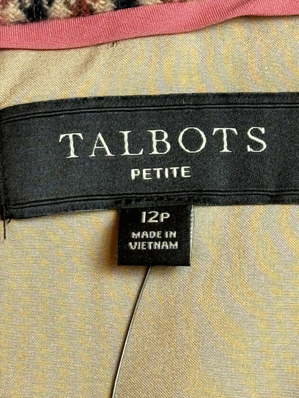 TALBOTS Women’s Brown Plaid Skirt Sz 12P  (B.65)