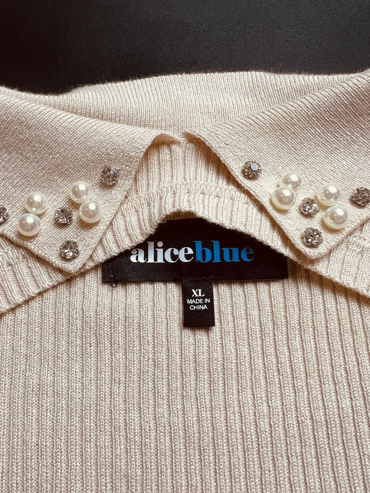 Alice Blue Women's Knit Rhinestone Sweater Size XL