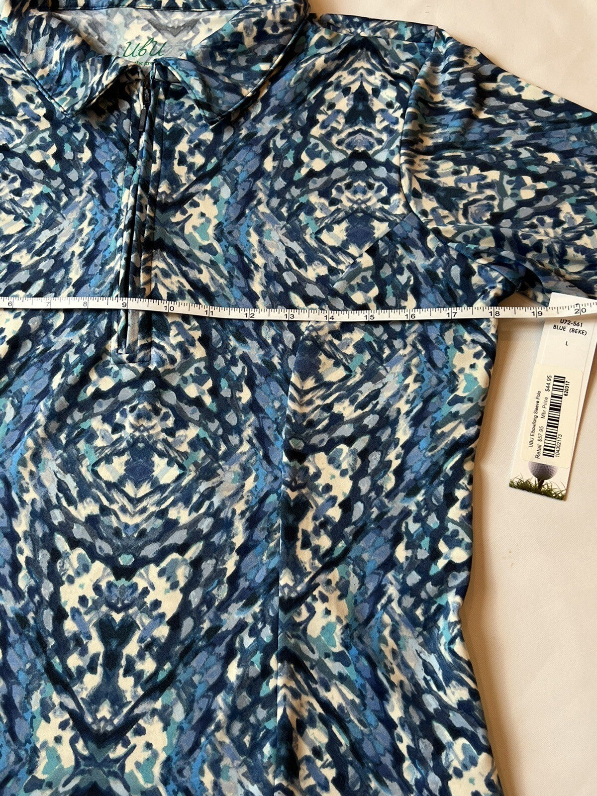 UBU ON THE GREEN Women’s Long Sleeves Golf Shirt Size L Blue (10)
