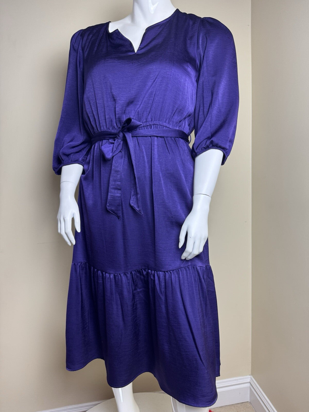 Lucky Brand Women’s Dress Purple Satin Sz XL    (B.144)