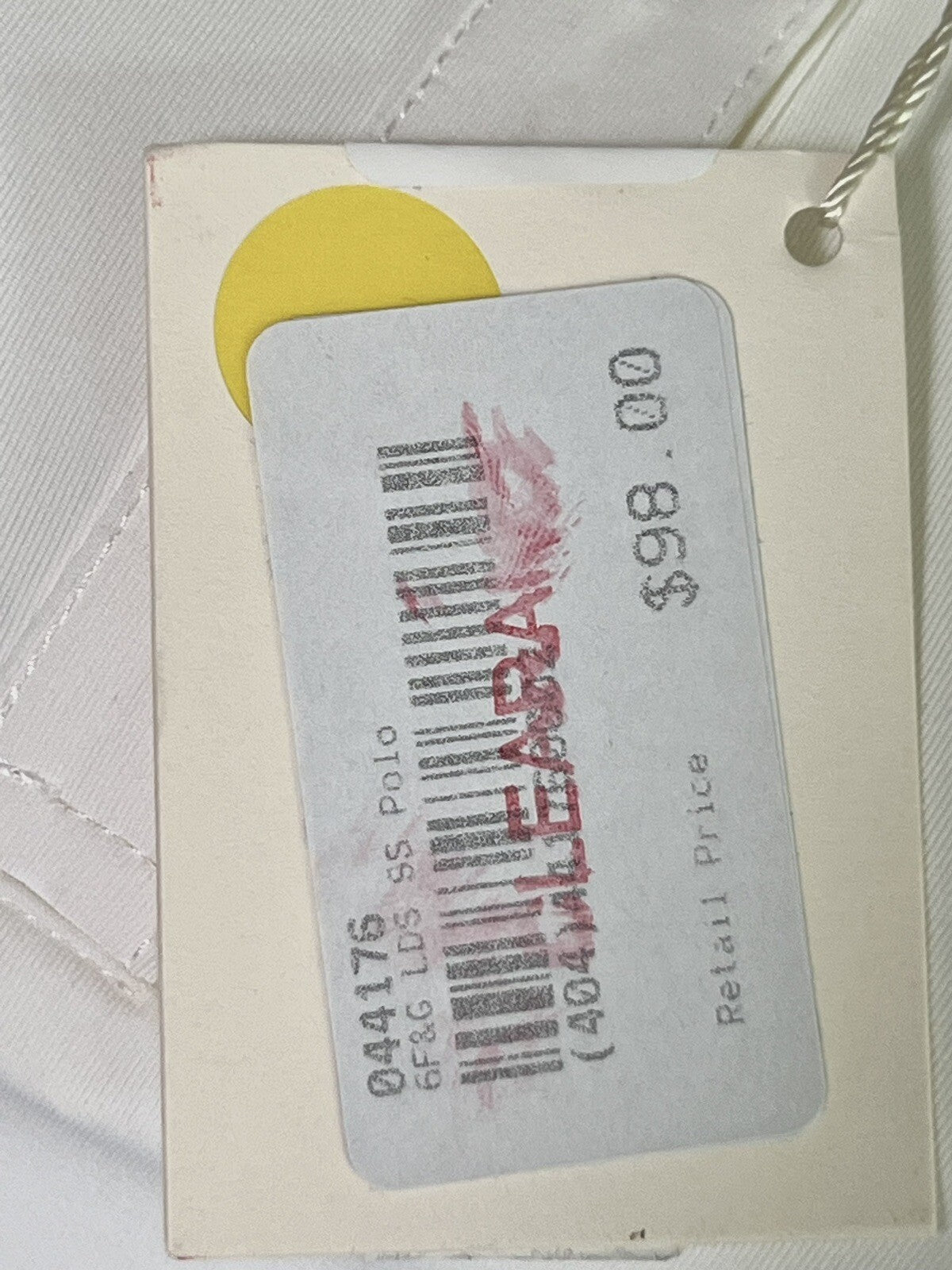 Fairway & Greene Women's Top Golf Polo Shirt Ivory Sz L.  (B.49)