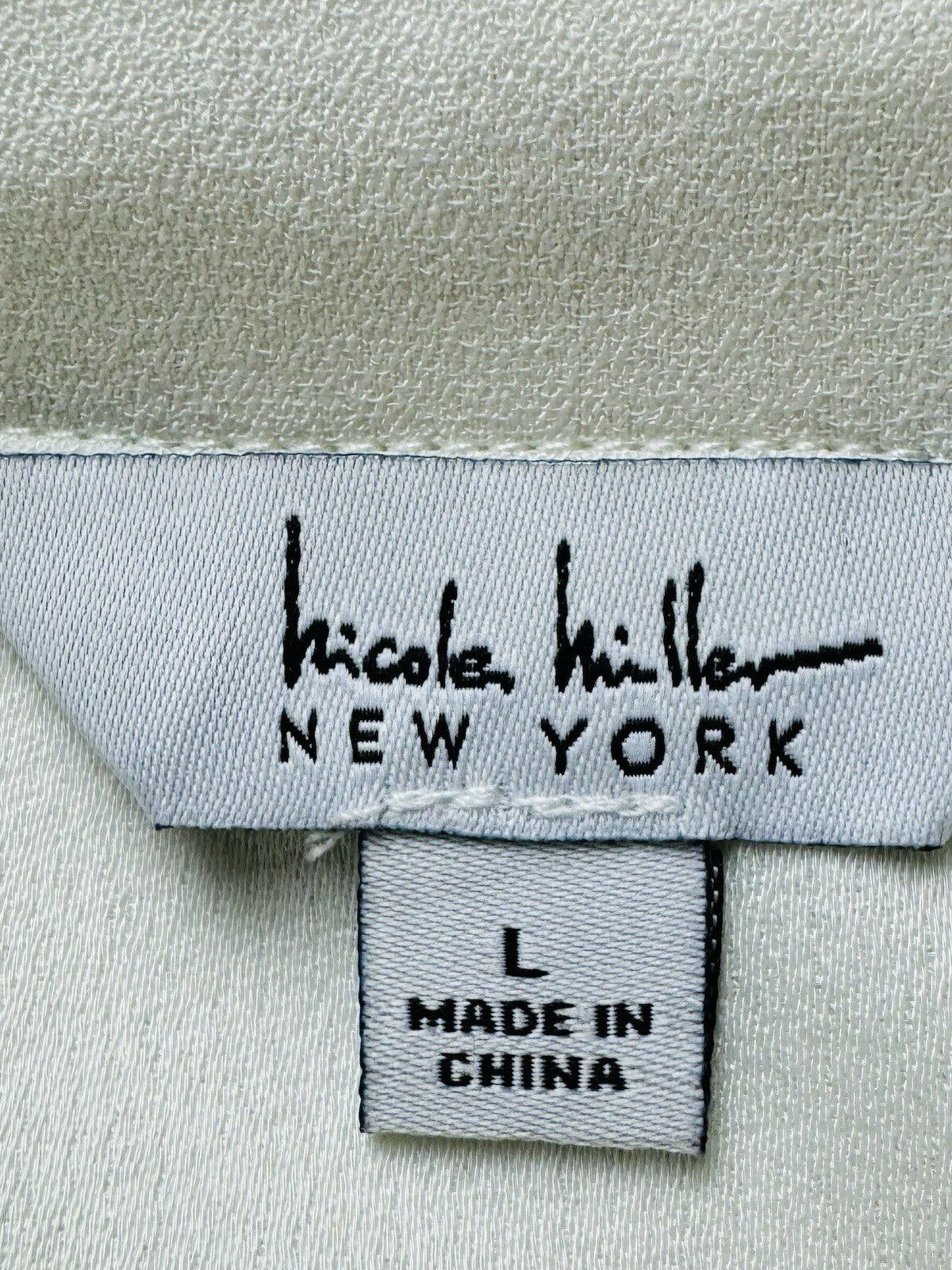 Nicole Miller Women’s Cream Blouse Top Sz L   (B.11)