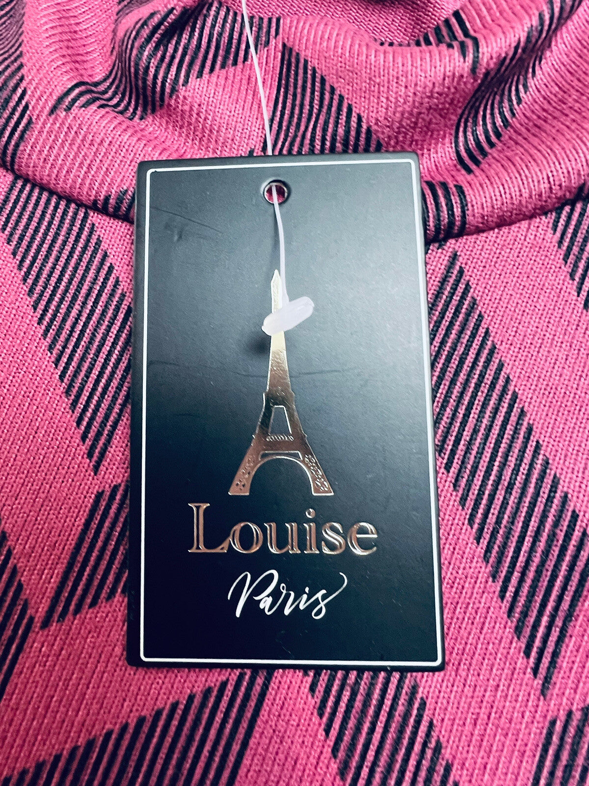 Louise Paris Women’s Blouse Pink with Navy Size 3X Top