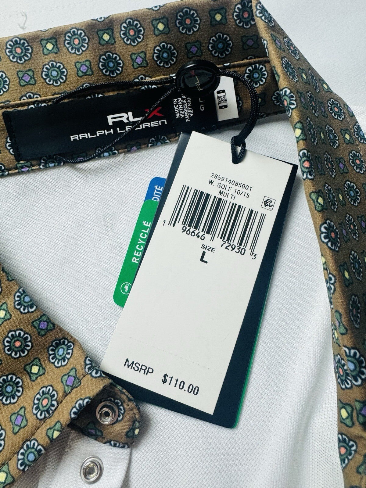 $110 RLX Ralph Lauren Women’s Golf Polo Shirt Size L  (B.102)