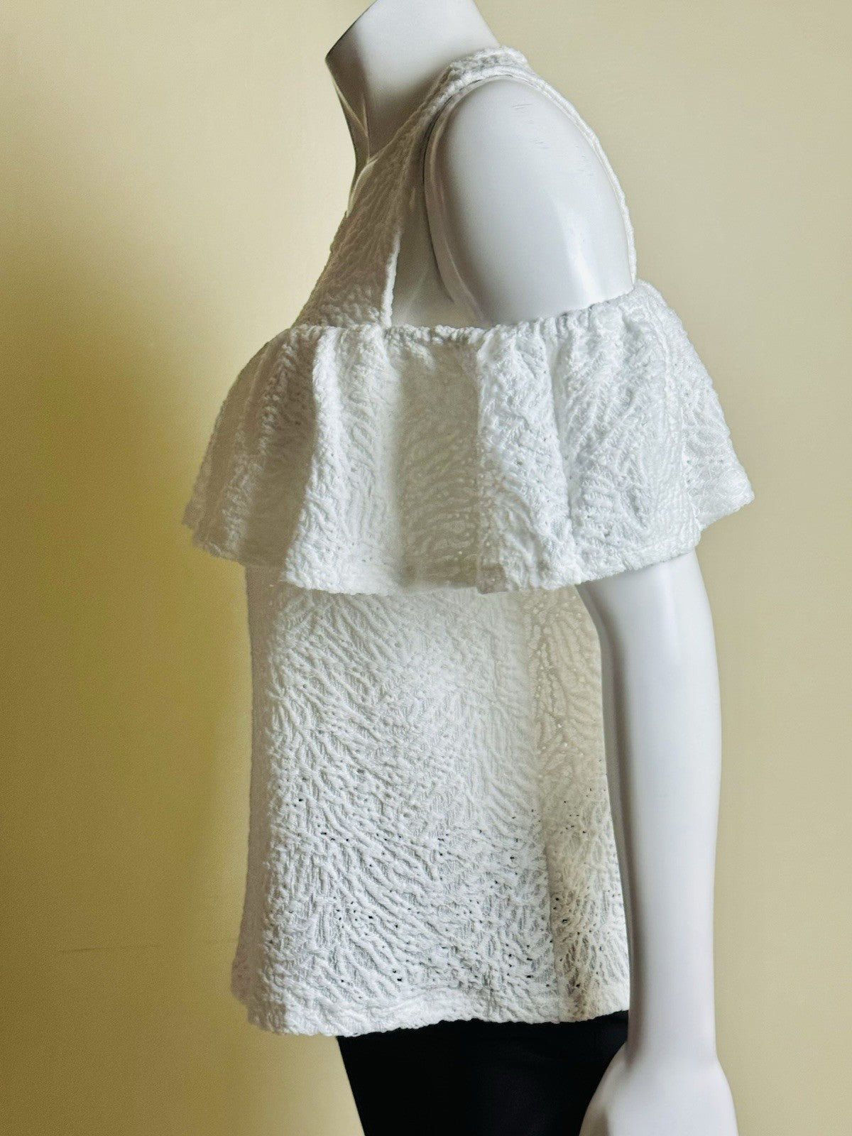 $98 Michael Kors Women’s White Off The Shoulders Blouse Sz L.     (B.181)
