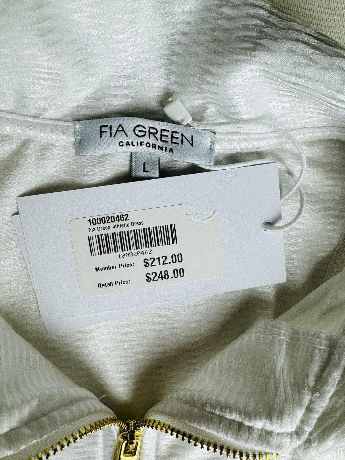 Fia Green California Sports Dress Women’s SZ L White Golf Tennis. (74)