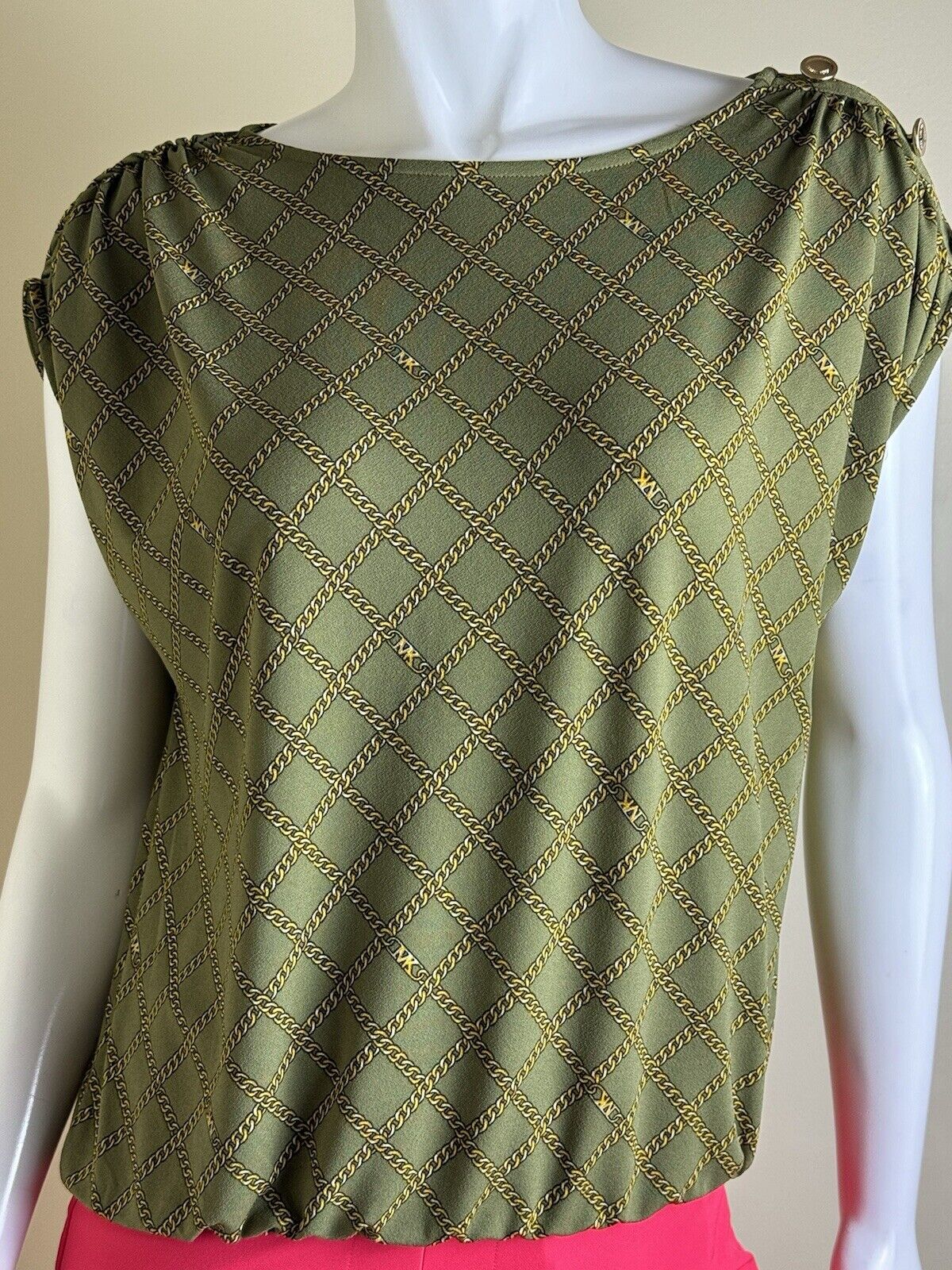 $98 Michael Kors Women’s Top Green Blouse Sz M. (B.53)