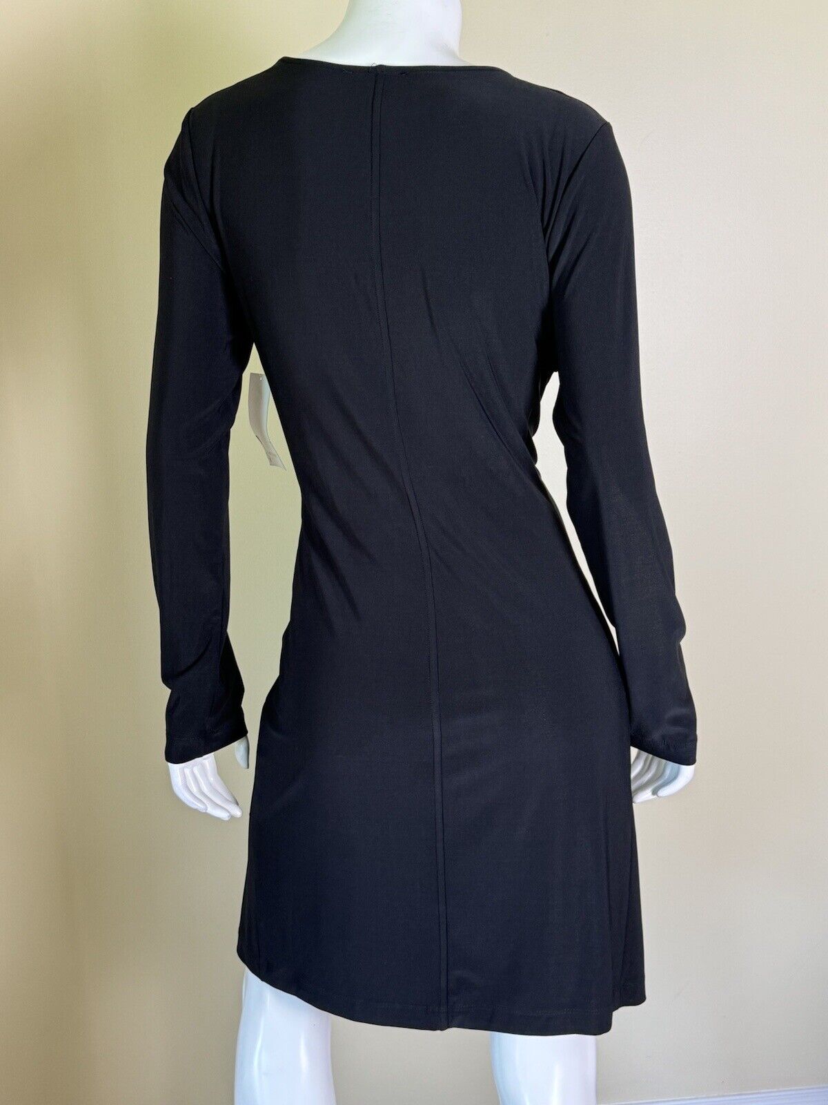 Karen Kane Women's Black V Neck Faux Wrap Dress Size L.