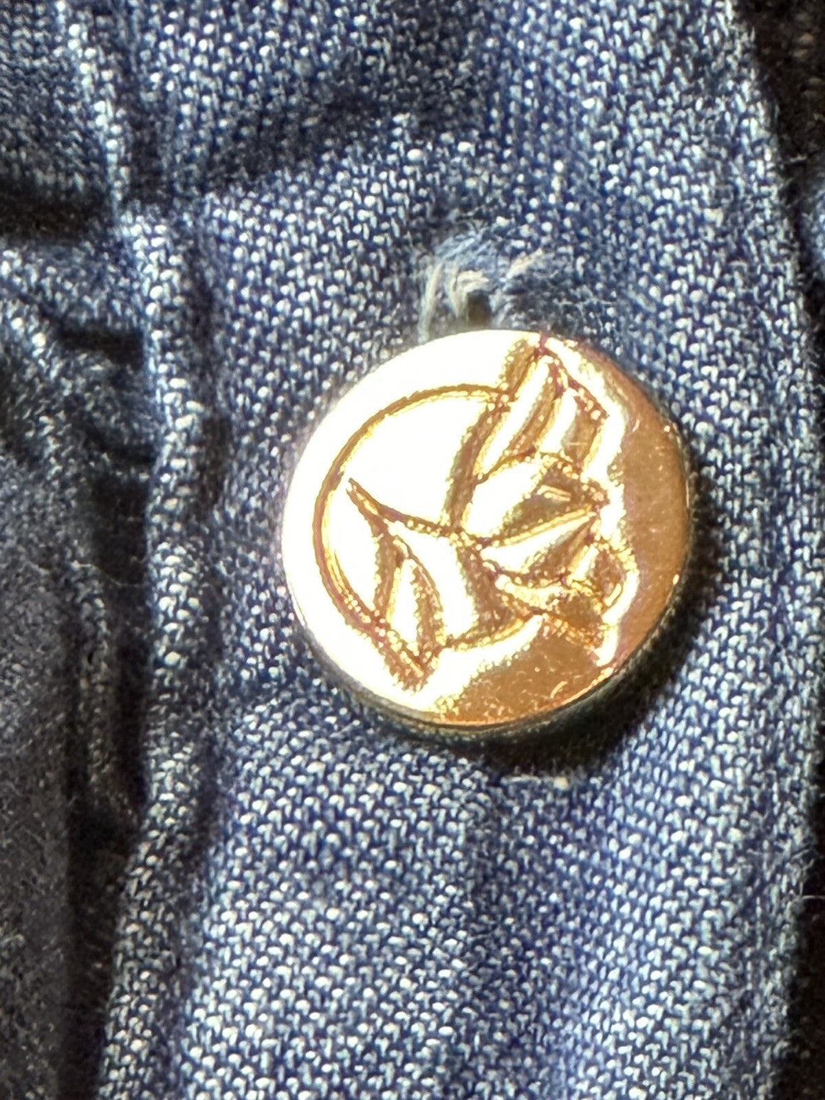 Draper James Rsvp Dress Denim Long Sleeve Button Ruffle Pockets Sz S  (56)