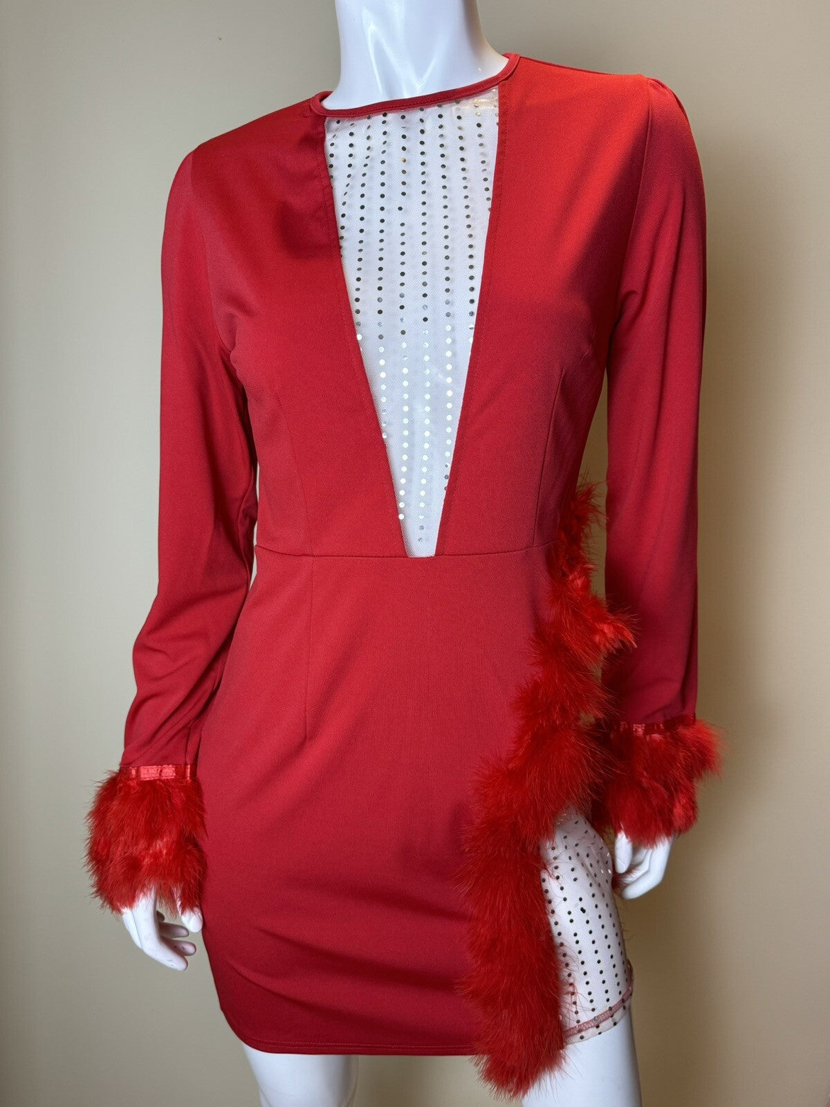 Nhicdns Women’s Red Mesh Stretch Sz L.    (52)