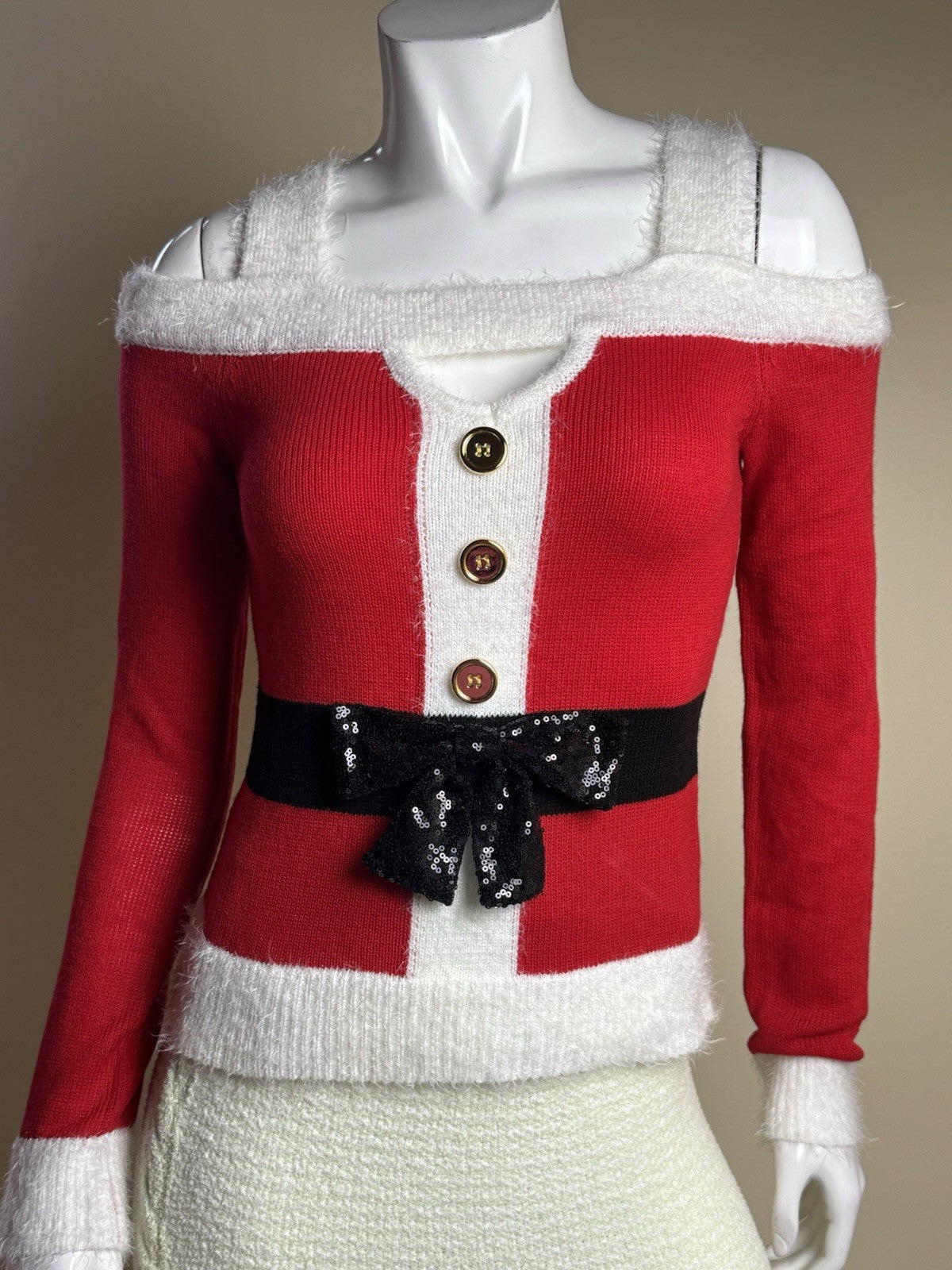 DEREK HEART Ms.Santa Blouse Sz S.  (B.144)