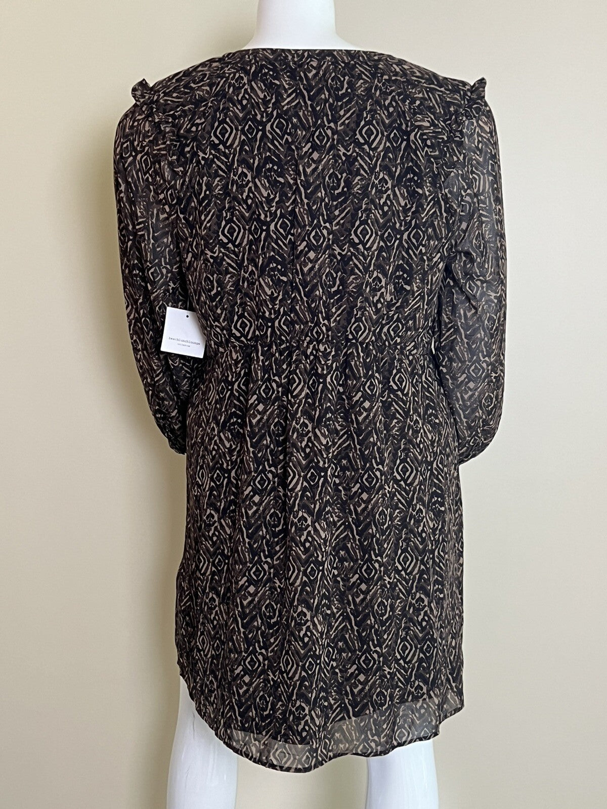 Beach Lunch Lounge Women’s Dress Size L Black Brown Pattern (3)