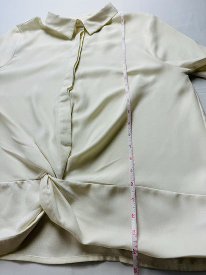 Nicole Miller Women’s Cream Blouse Top Sz L   (B.11)