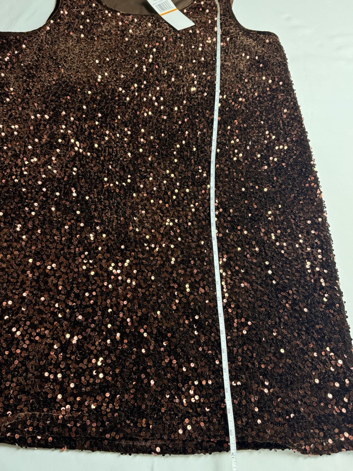 Nina Leonard Brown Sequined Sheath Dress Sz 3X.  (B.96)