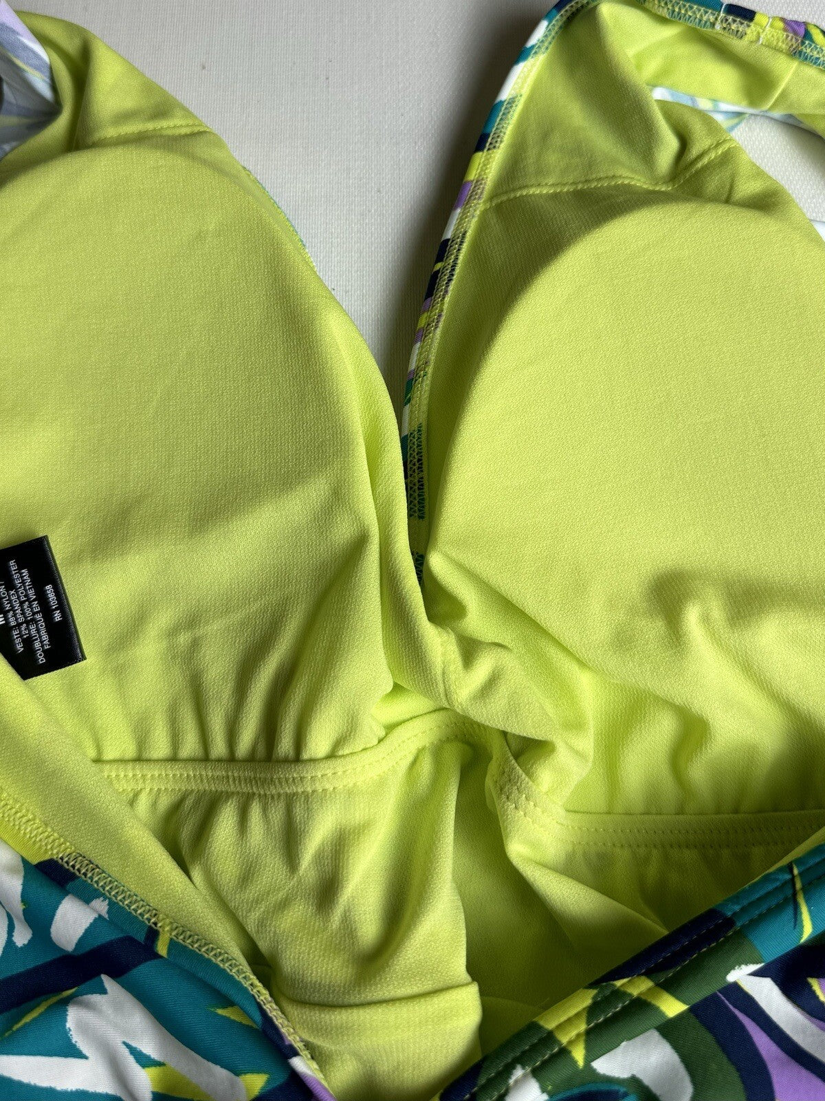 CATALINA MultiColor Ruffle Arm Deep V-Back One Piece Swimsuit Sz M. (51)