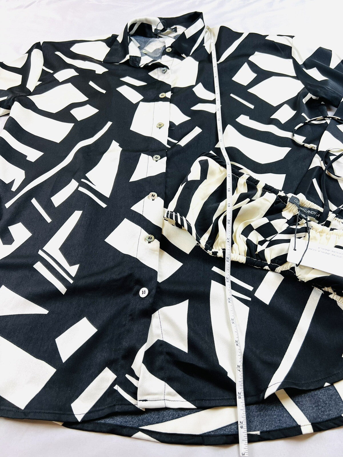 COTTON CANDY Women’s 2Pc Set Long Sleeve Shirt Sz S with Inside Top Sz M