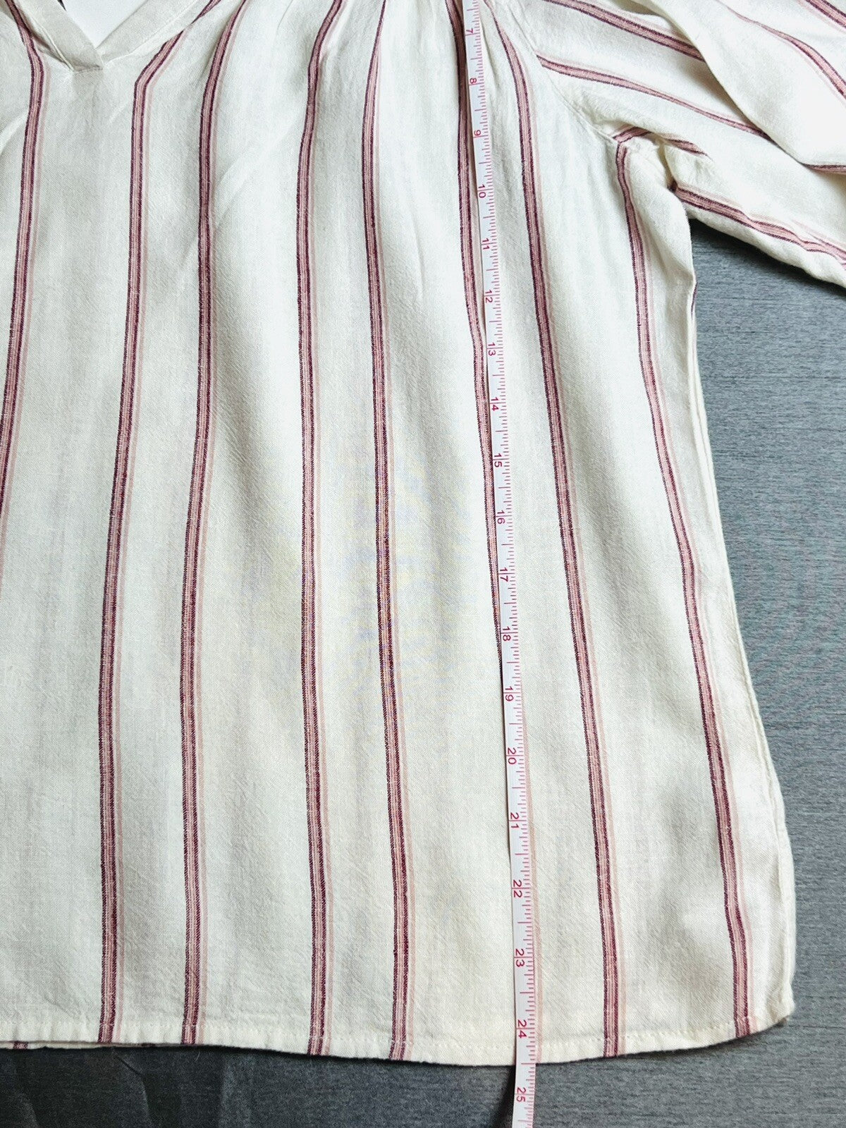 Splendid Women’s Long Sleeve Top Ivory Red Striped Size XS (4)