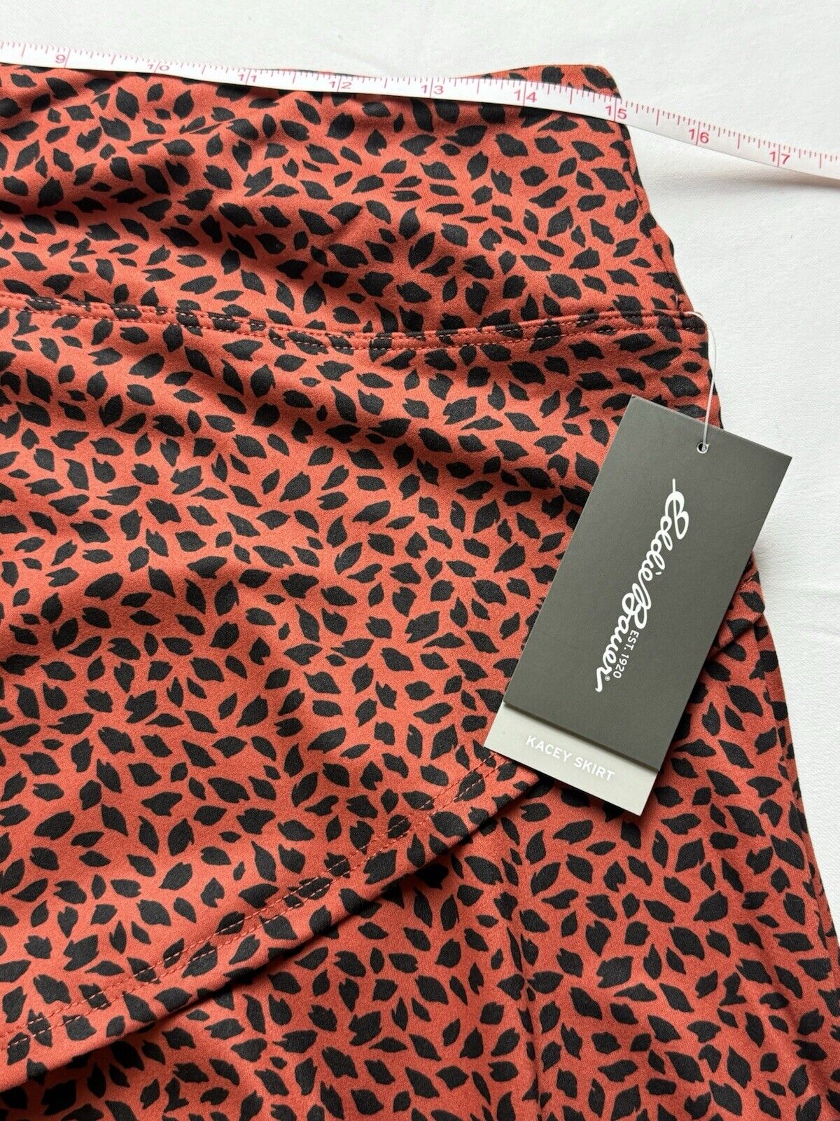 Eddie Bauer Skirt Women’s Sz L Orange Leopard Animal Print Kacey (B.79)