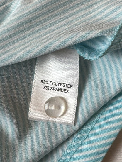 Sport Haley Women's Golf Shirt Blue White Stripes Top Sz L (77)