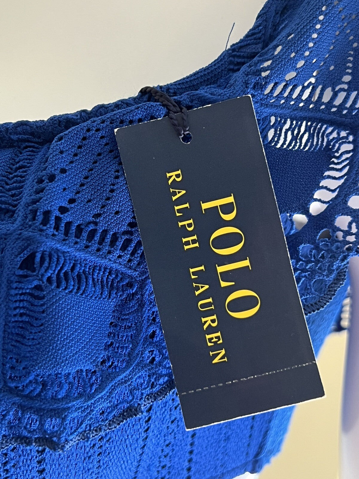 $88 POLO RALPH LAUREN SWIM Bikini TOP CROCHET RUFFLE SIZE M    (B.01)