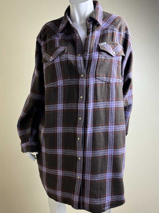 Wrangler Women's Plaid Print Long Sleeve Western Dress Sz S.     (B.99)