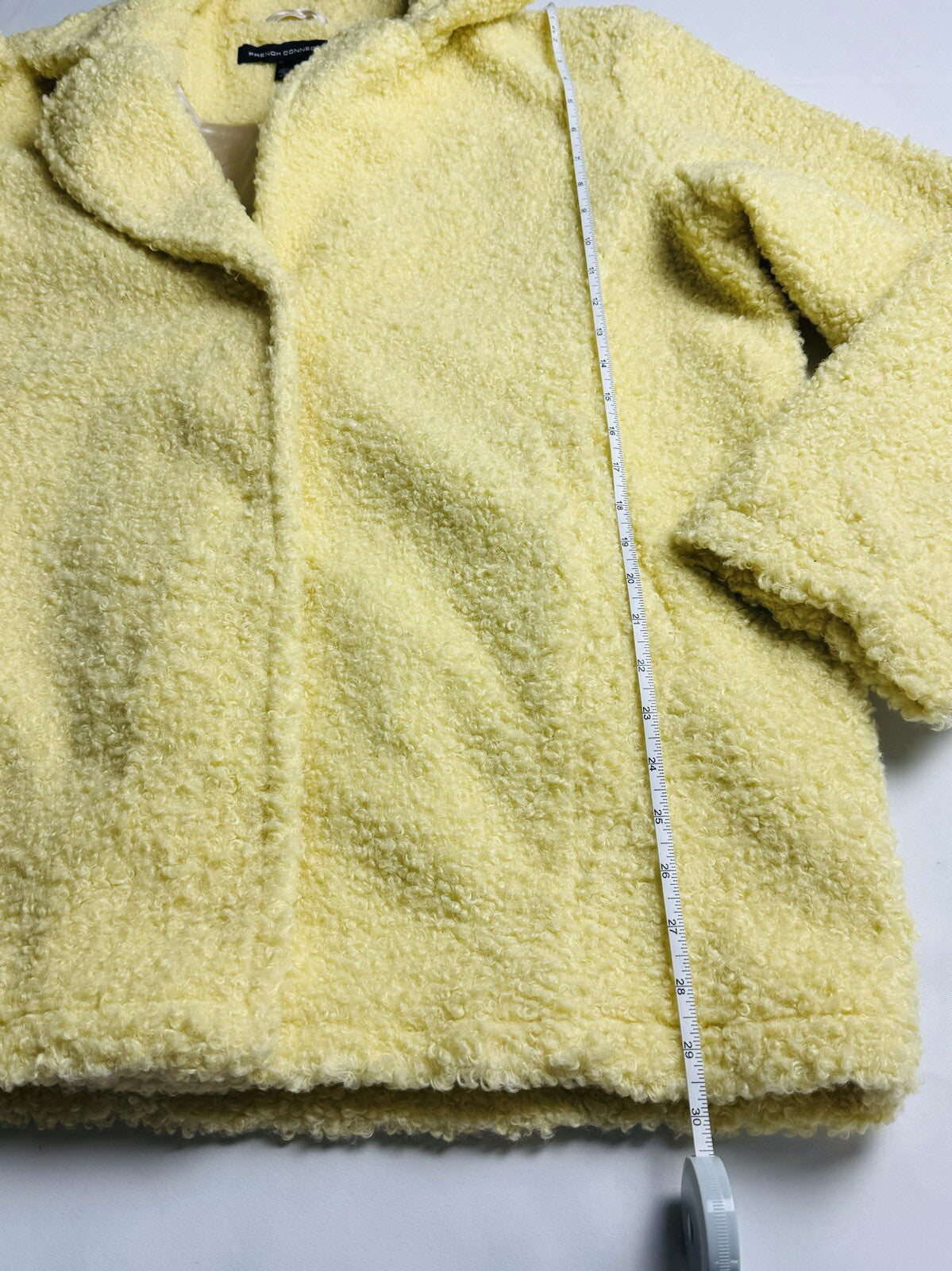 French Connection Yellow Teddy Coat Size XL. (B.90)