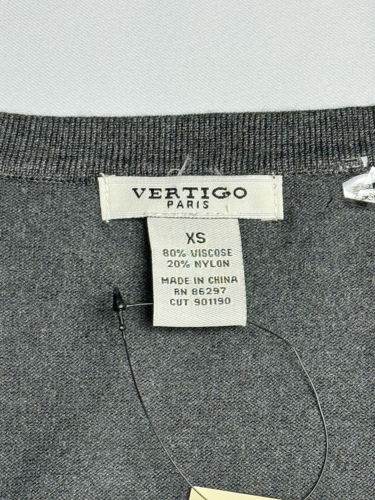 $230 Vertigo Paris Women’s Charcoal Gray Vest Size XS. (B.59)