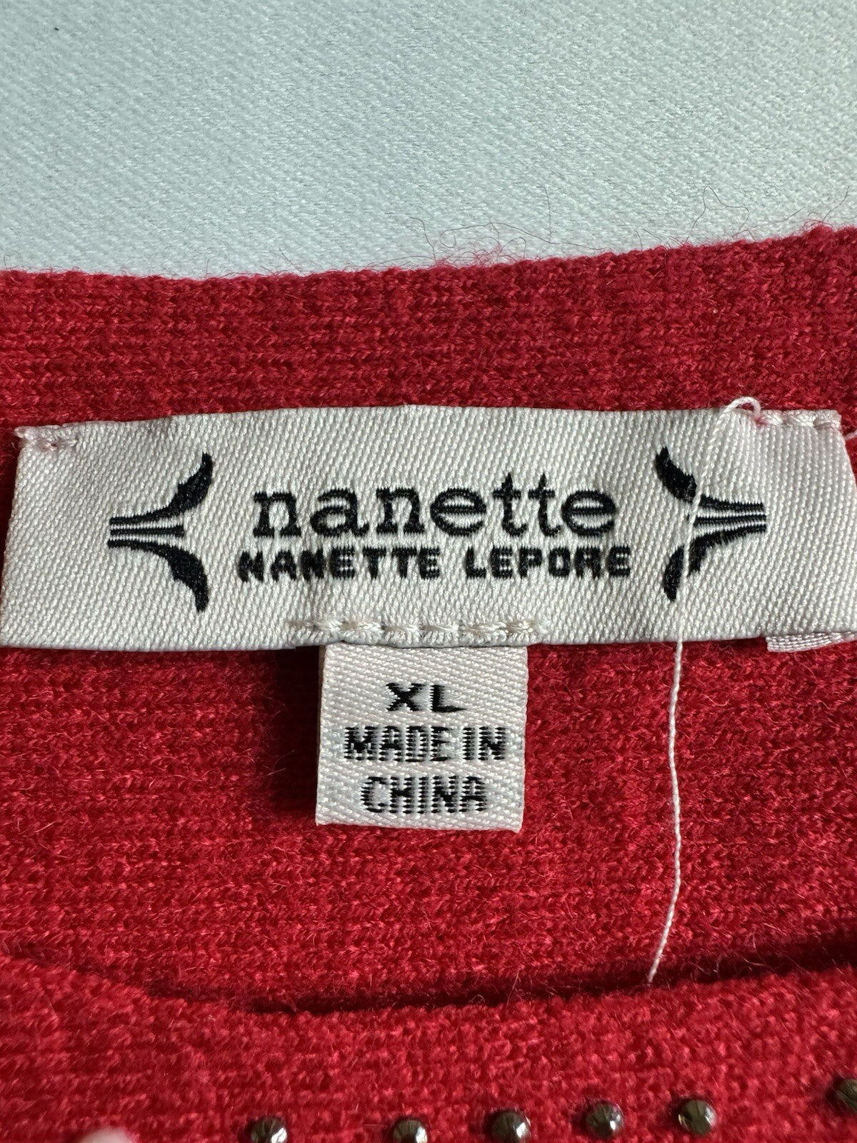 $88 NANETTE LEPORE Women’s Rhinestone Sweater Sz XL    (B.127)