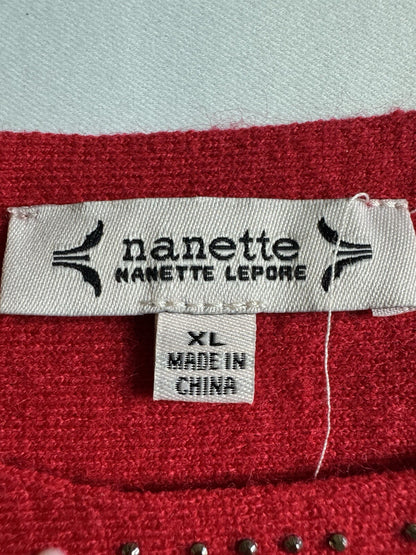 $88 NANETTE LEPORE Women’s Rhinestone Sweater Sz XL    (B.127)