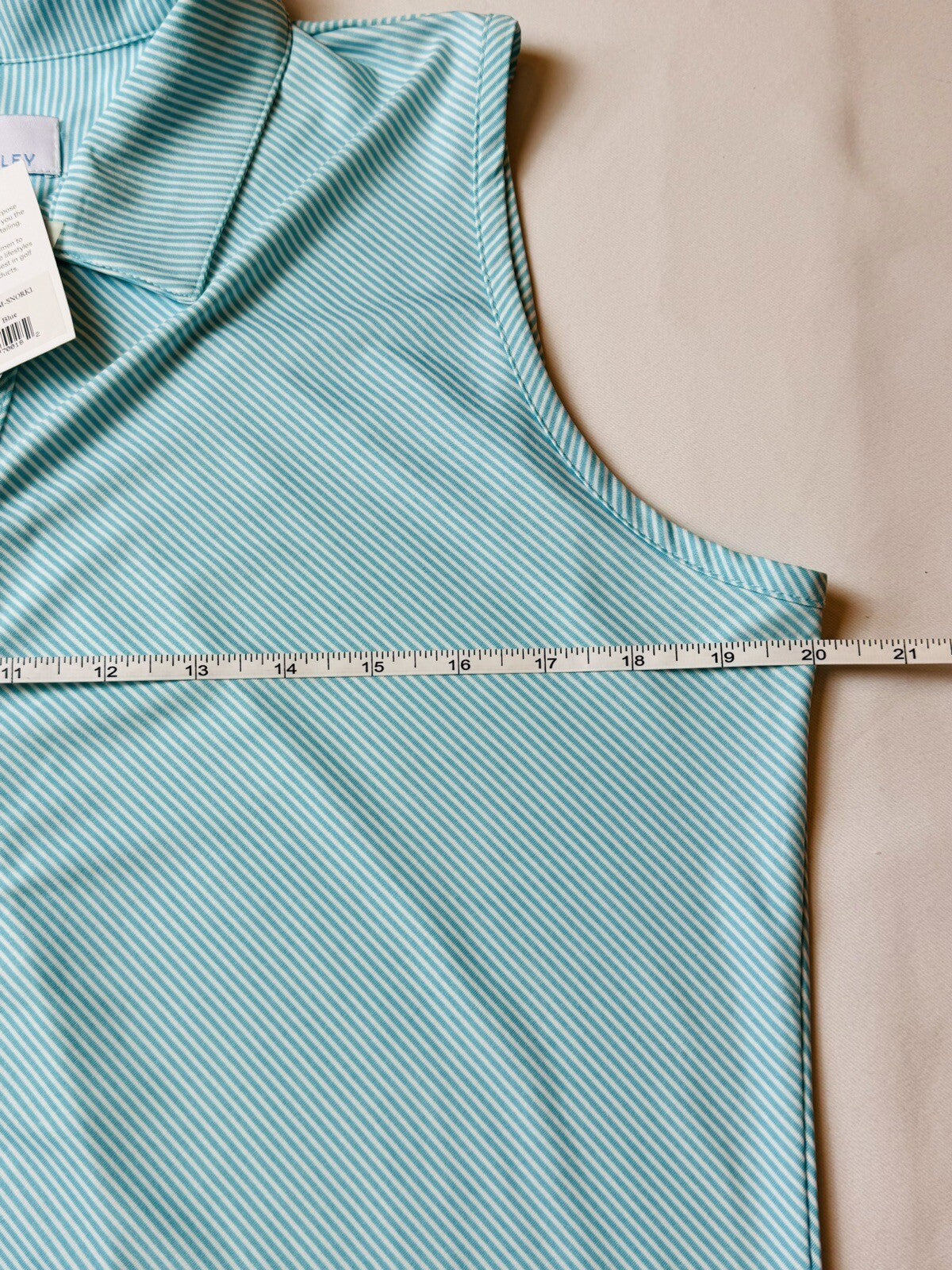 Sport Haley Women's Golf Shirt Blue White Stripes Top Sz L (77)