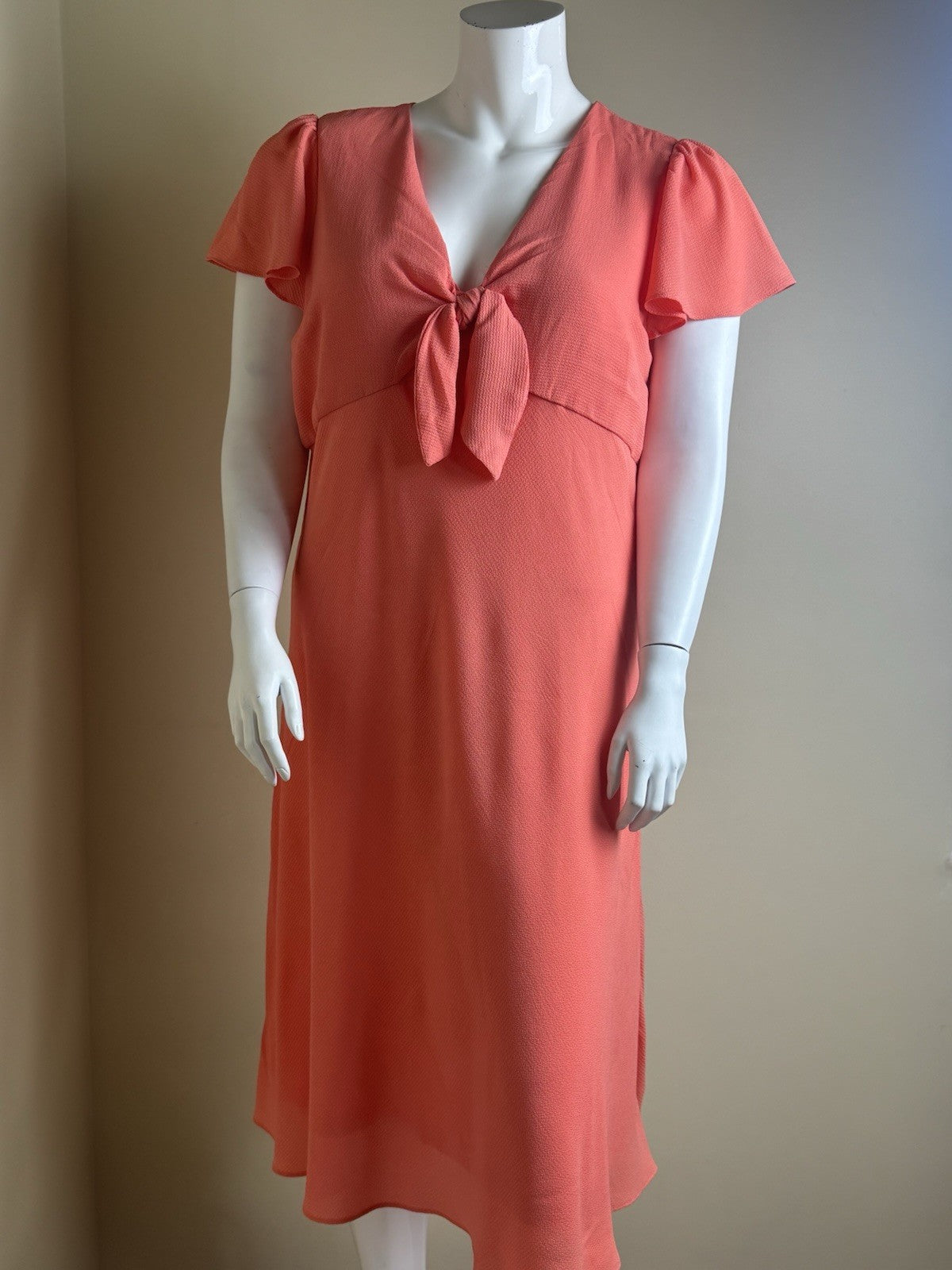 $35 BCBG Paris Women's Ruffle Long Orange Dress Size 2XL     (B.177)