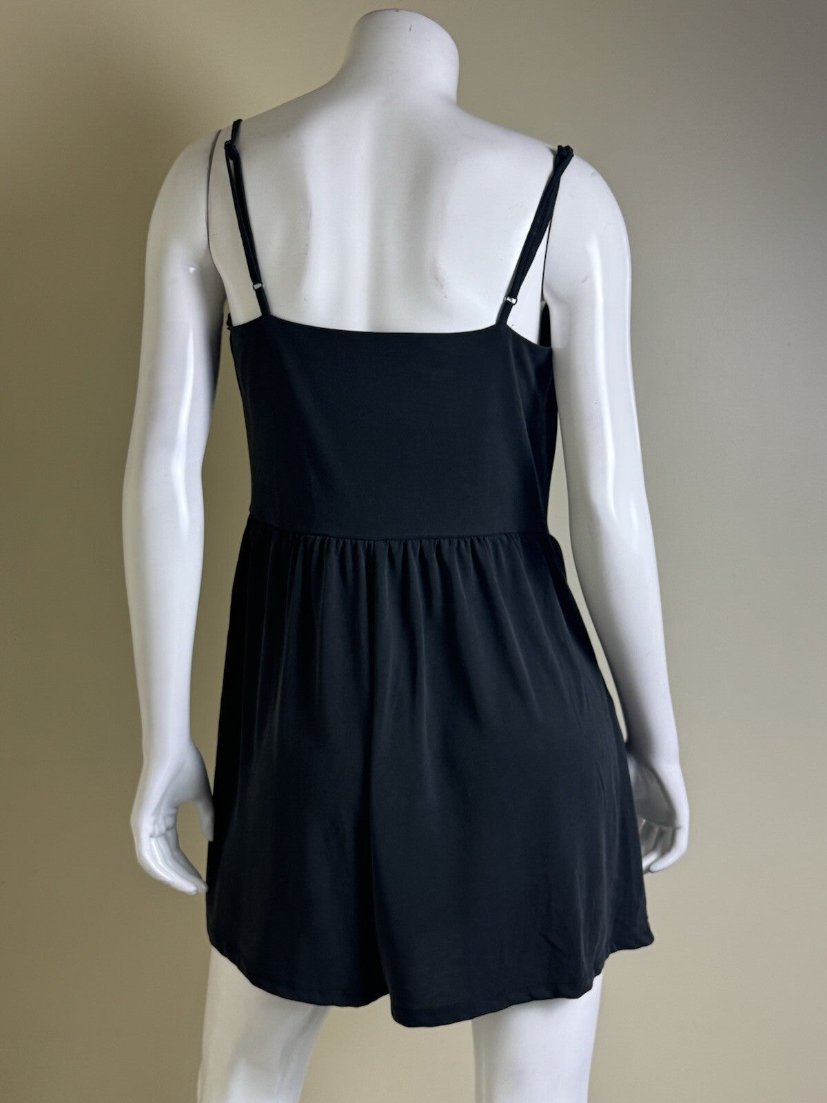BLACK TAPE Women's Dark Grey Spaghetti Strap Pull-On Romper SZ L (B.145)