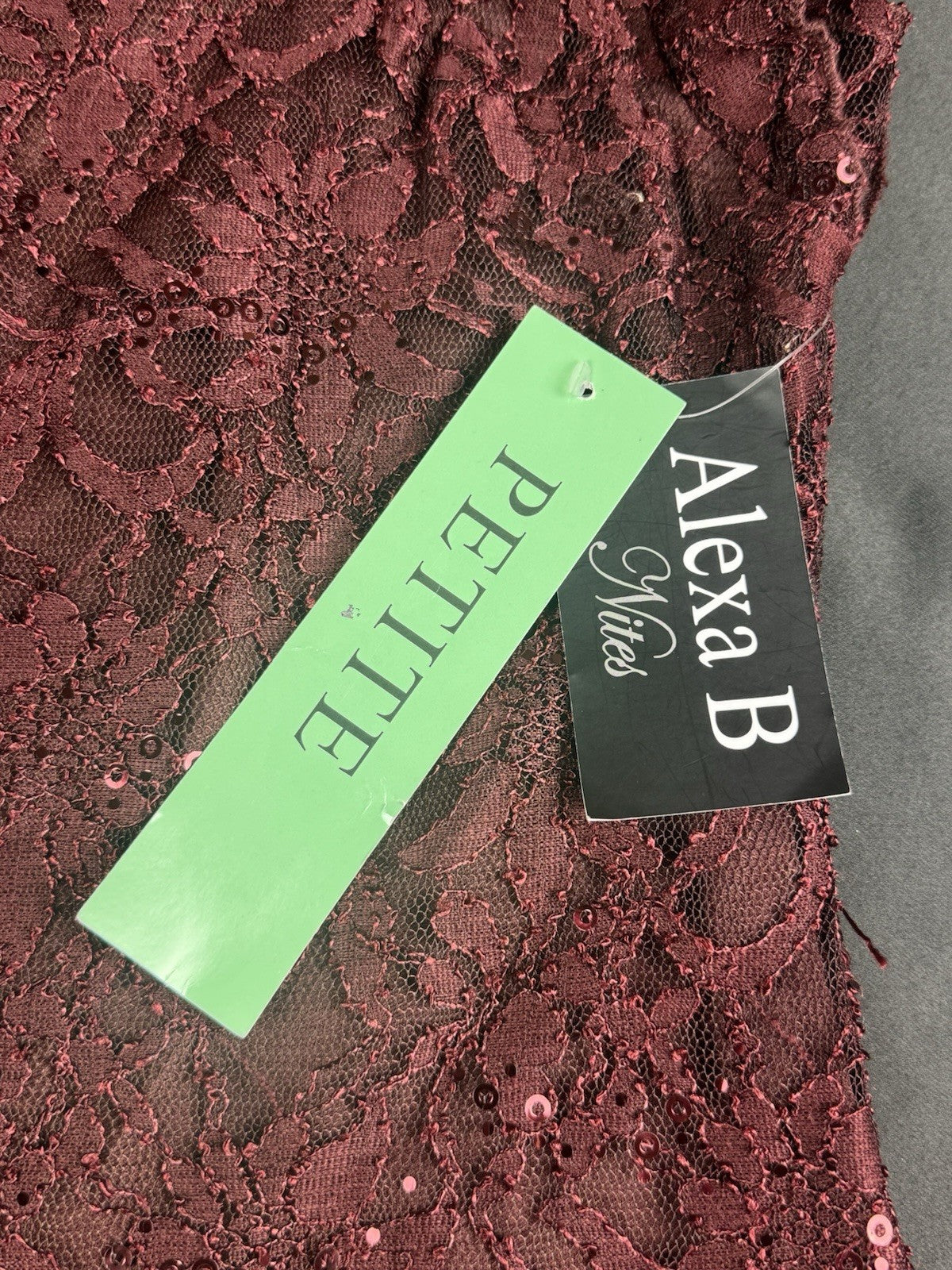 Alexa B Nites Maroon Lace Dress Size 8.  (B.99)
