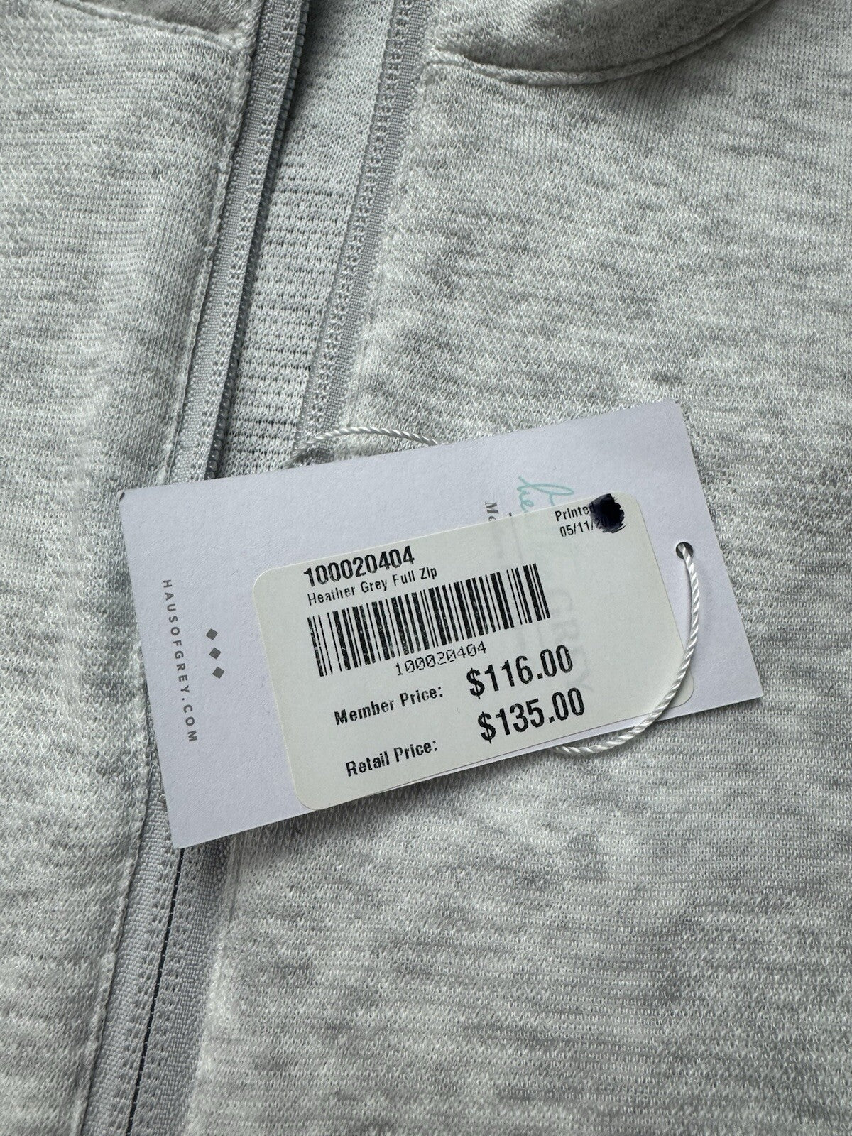 Heather Grey Women’s Golf Full Zip Cardigan Gray Sz M.  (B.122)