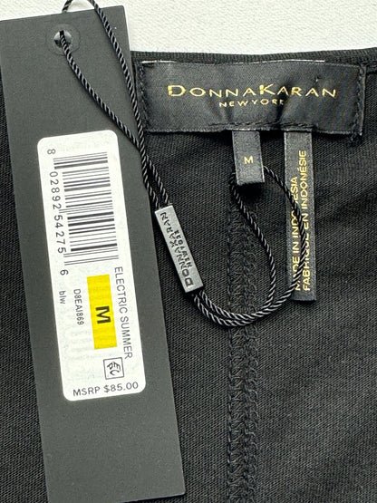 $85 Donna Karan Tank Top Blouse Black White Sz M  (B.53)