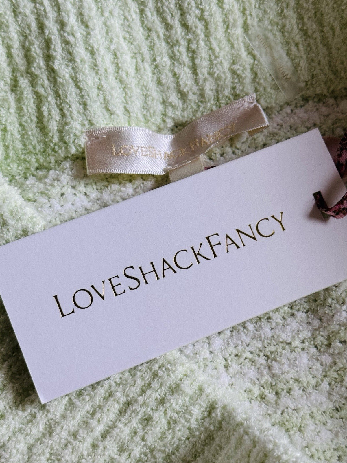 $225 Love Shack Fancy Heiress Mini Skirt Pistachio Green Sz S.    (B.191)