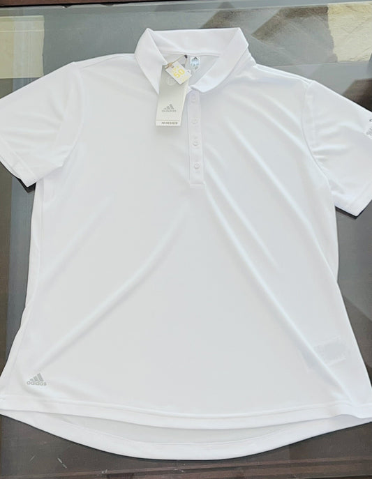 ADIDAS Women's Top Golf Polo Shirt White Sz L (B.13)