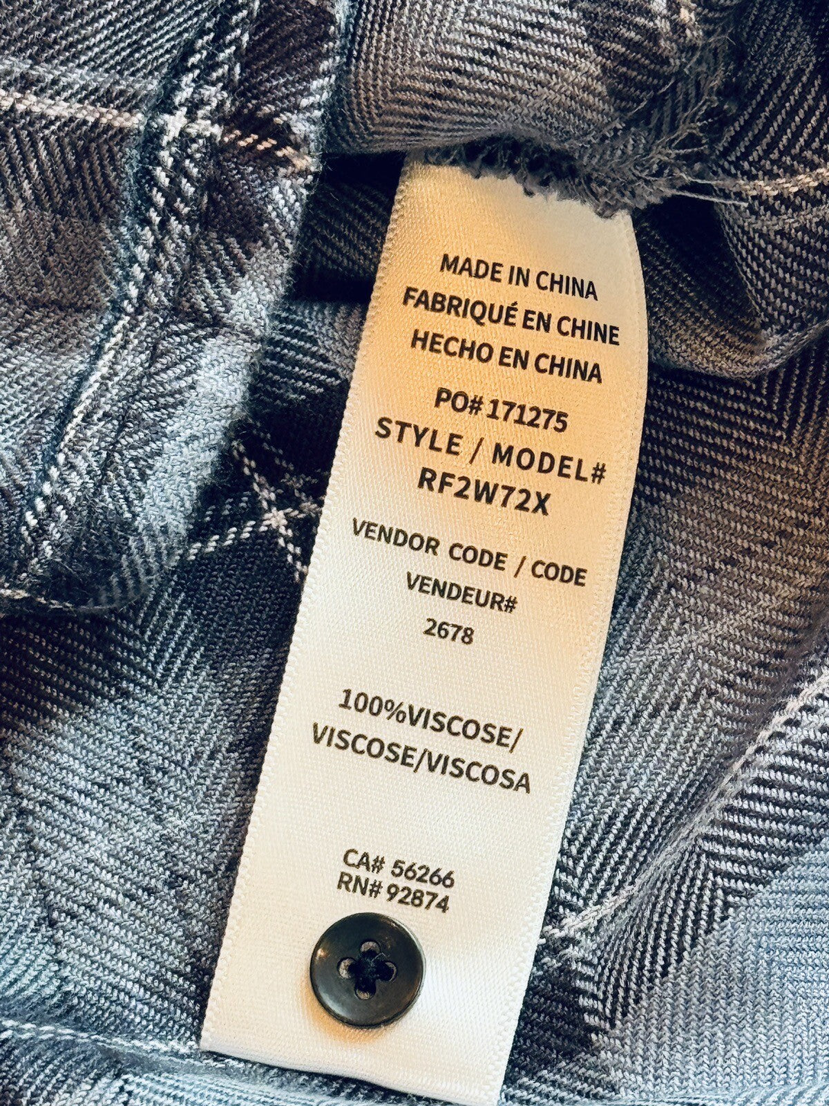 SPLENDID Women's Top Plaid Long-Sleeve Button Shirt Size L. (65)