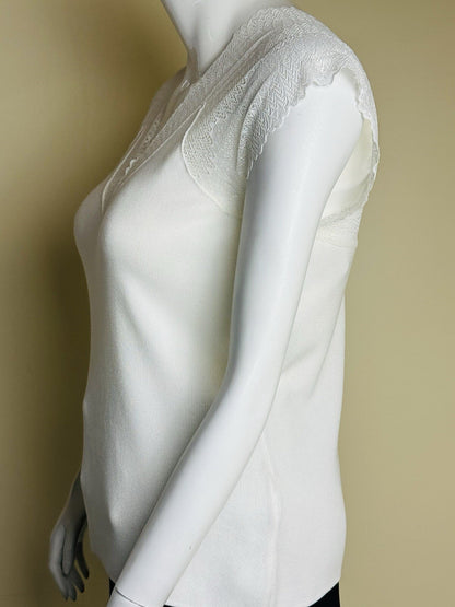 $78 Nicole Miller Women’s Cream Blouse Top Sz XL   (B.104)