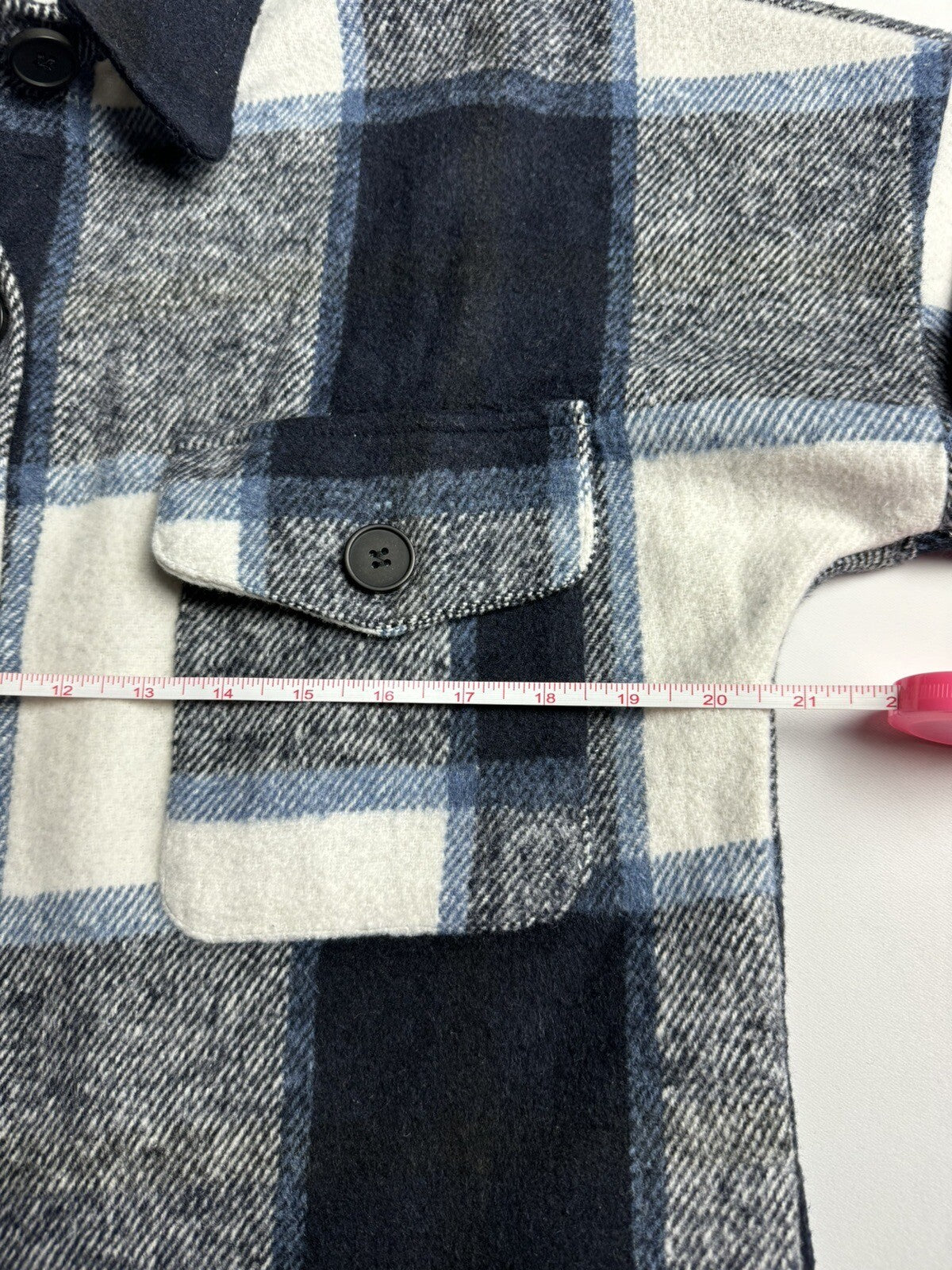 PUWEI Women's Button Down Long Plaid Coat Dress Size S  (B.60)